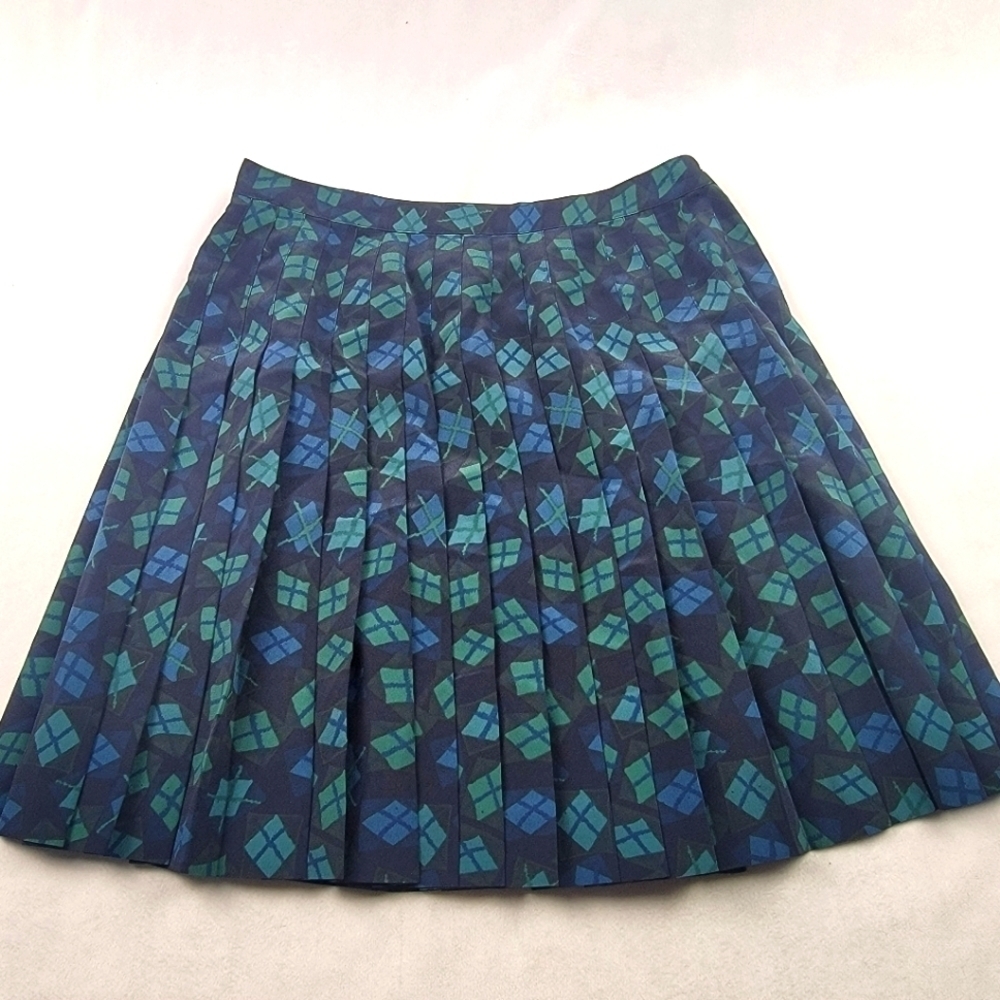 Vintage Compagnie Internationale Express pleated‎ printed skirt